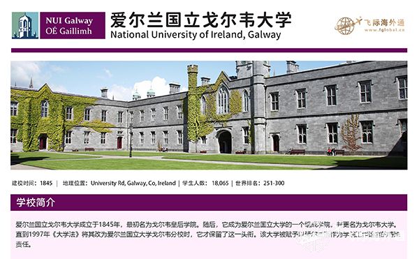 爱尔兰大学排名和学校介绍（四）爱尔兰国立戈尔韦大学