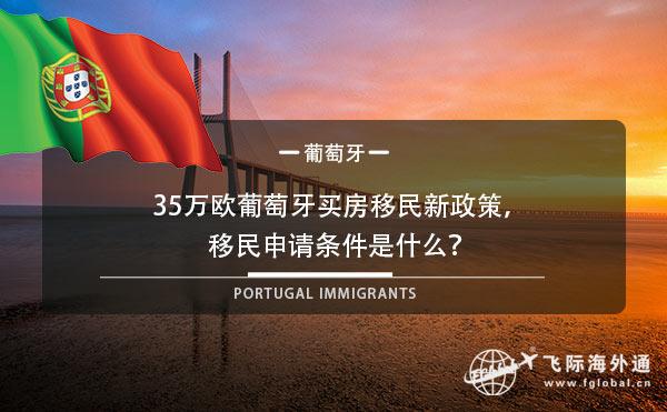 35万欧葡萄牙买房移民新政策，移民申请条件是什么？