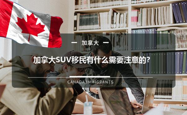 加拿大SUV移民有什么需要注意的？