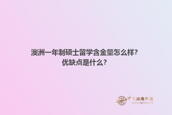 澳洲一年制硕士留学含金量怎么样？优缺点是什么？